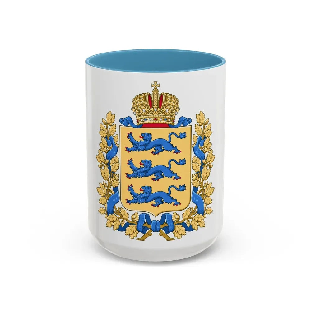 Coat of arms of Governorate of Estonia - Accent Coffee Mug 15oz Light Blue - Go Mug Yourself
