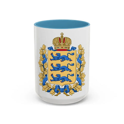 Coat of arms of Governorate of Estonia - Accent Coffee Mug 15oz Light Blue - Go Mug Yourself
