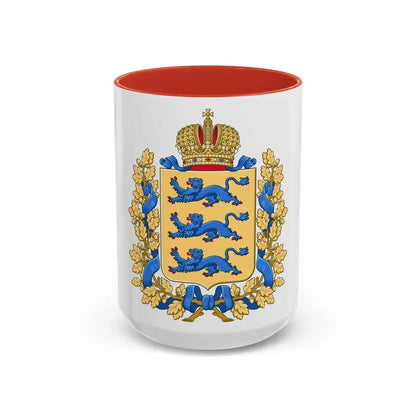 Coat of arms of Governorate of Estonia - Accent Coffee Mug 15oz Red - Go Mug Yourself