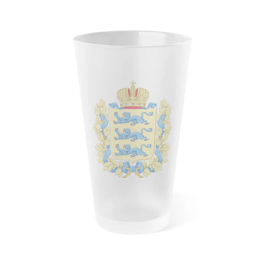 Coat of arms of Governorate of Estonia - Frosted Pint Glass 16oz-16oz-Frosted-Go Mug Yourself