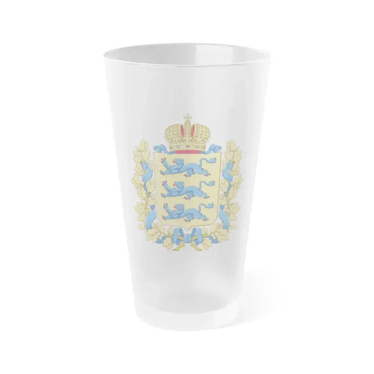 Coat of arms of Governorate of Estonia - Frosted Pint Glass 16oz 16oz Frosted - Go Mug Yourself