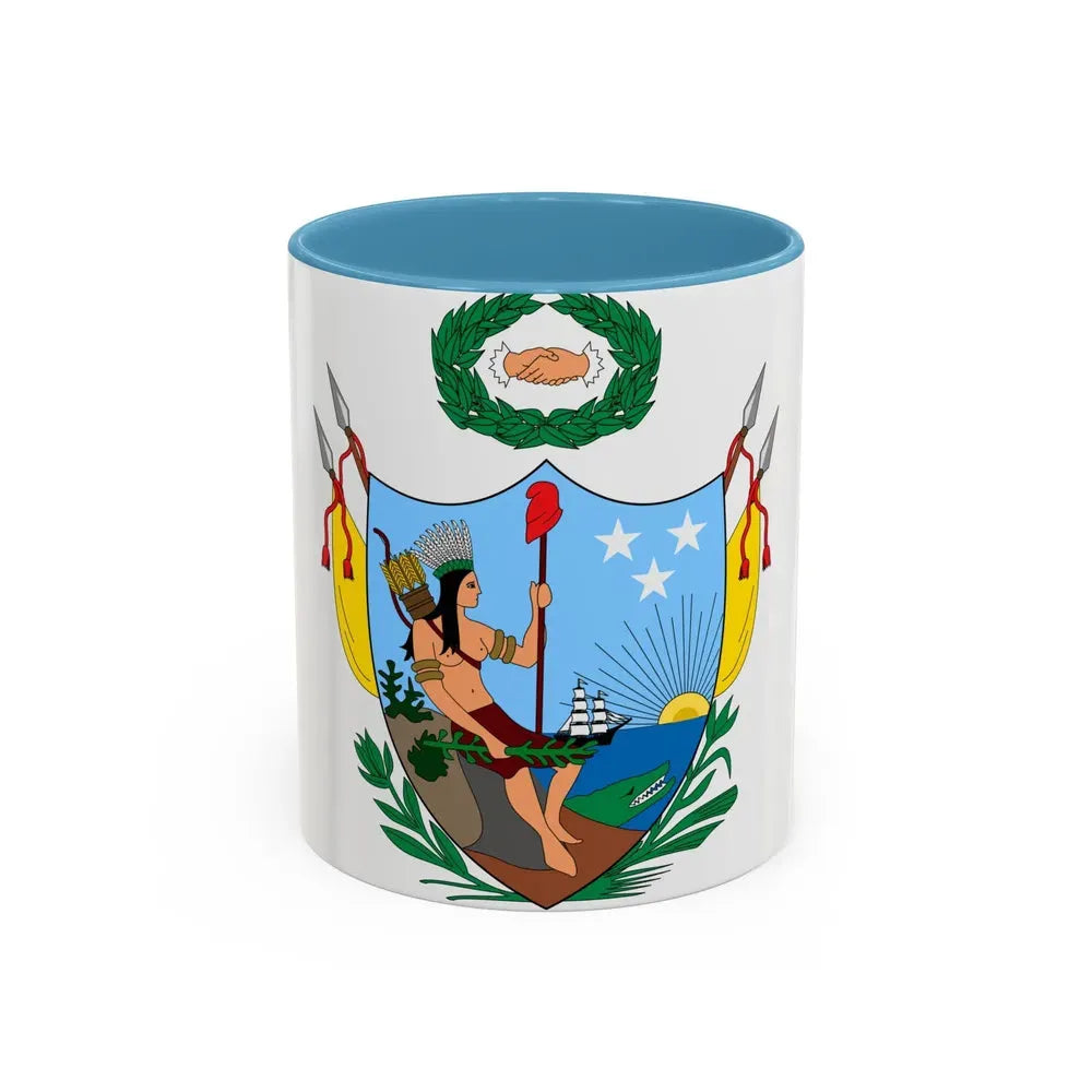 Coat of arms of Gran Colombia (1819) - Accent Coffee Mug 11oz Light Blue - Go Mug Yourself