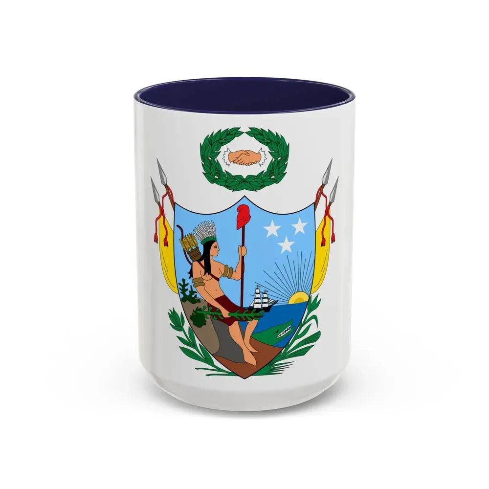 Coat of arms of Gran Colombia (1819) - Accent Coffee Mug 15oz Navy - Go Mug Yourself