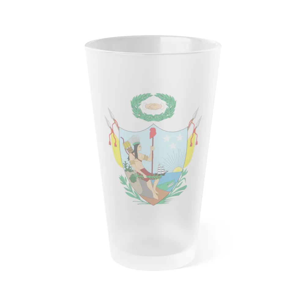 Coat of arms of Gran Colombia (1819) - Frosted Pint Glass 16oz-16oz-Frosted-Go Mug Yourself