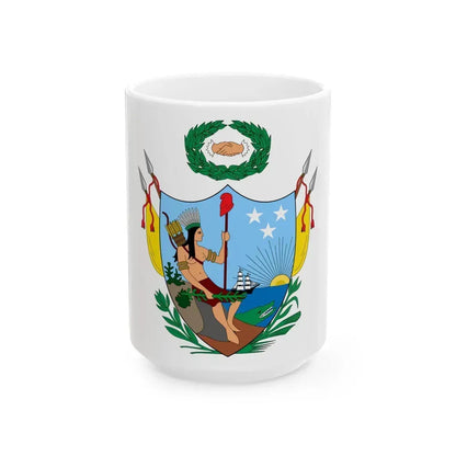 Coat of arms of Gran Colombia (1819) - White Coffee Mug 15oz - Go Mug Yourself