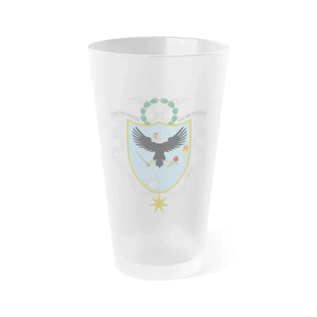 Coat of arms of Gran Colombia (1820) - Frosted Pint Glass 16oz 16oz Frosted - Go Mug Yourself