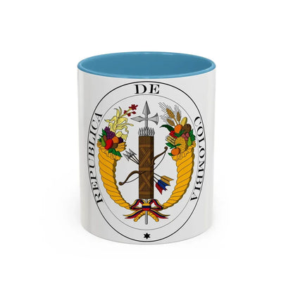 Coat of arms of Gran Colombia (1821) - Accent Coffee Mug 11oz Light Blue - Go Mug Yourself
