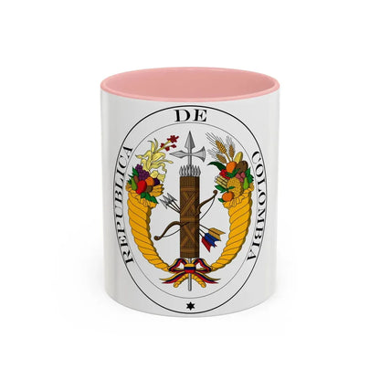 Coat of arms of Gran Colombia (1821) - Accent Coffee Mug 11oz Pink - Go Mug Yourself