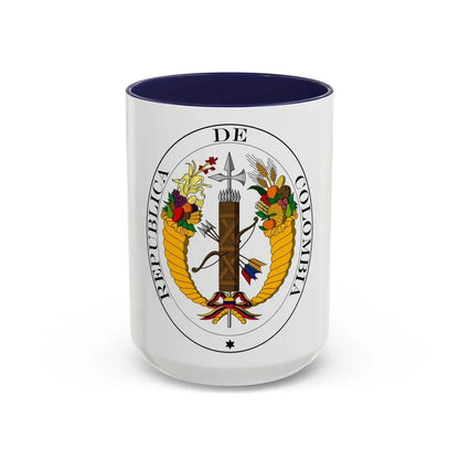 Coat of arms of Gran Colombia (1821) - Accent Coffee Mug 15oz Navy - Go Mug Yourself