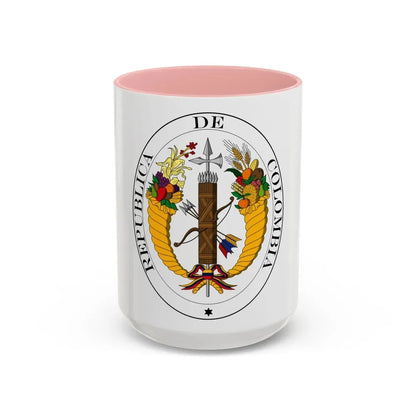 Coat of arms of Gran Colombia (1821) - Accent Coffee Mug 15oz Pink - Go Mug Yourself