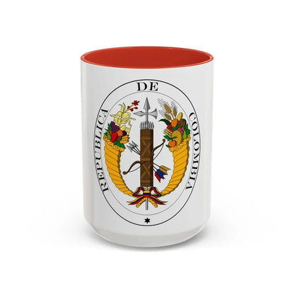 Coat of arms of Gran Colombia (1821) - Accent Coffee Mug 15oz Red - Go Mug Yourself
