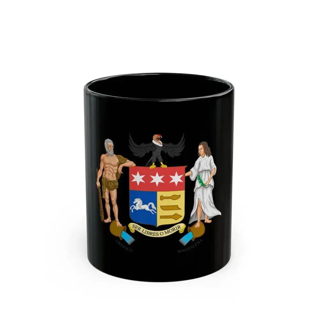Coat of arms of Gran Colombia (1822 proposal) - Black Coffee Mug 11oz - Go Mug Yourself