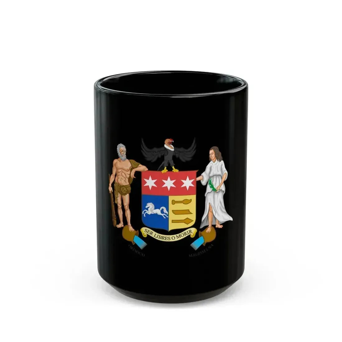 Coat of arms of Gran Colombia (1822 proposal) - Black Coffee Mug 15oz - Go Mug Yourself