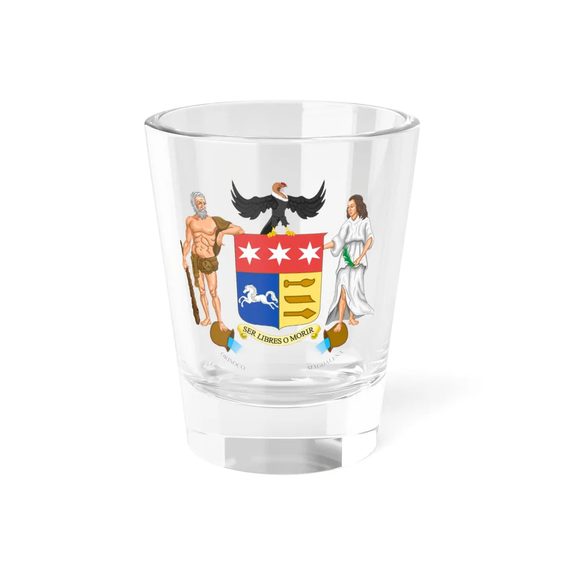 Coat of arms of Gran Colombia 1822 proposal (Colombia) (Coat of Arms) Shot Glass 1.5oz 1.5oz - Go Mug Yourself