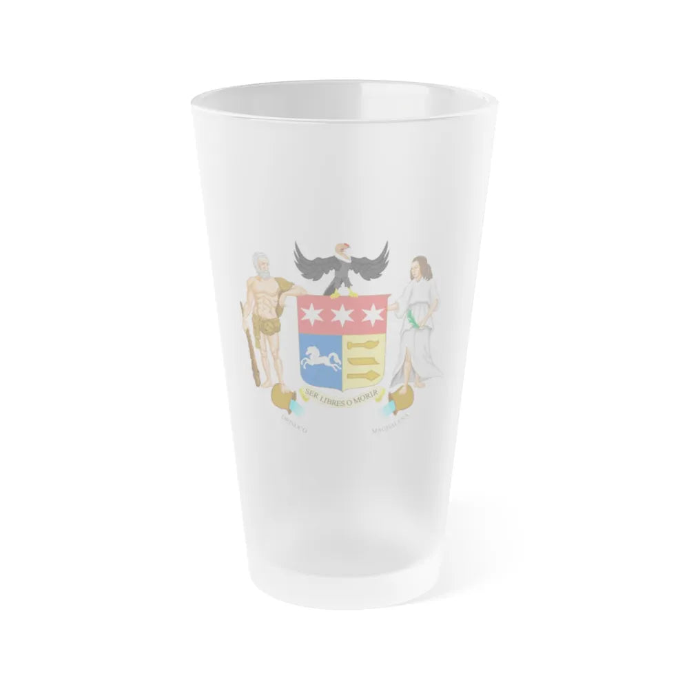 Coat of arms of Gran Colombia (1822 proposal) - Frosted Pint Glass 16oz-16oz-Frosted-Go Mug Yourself