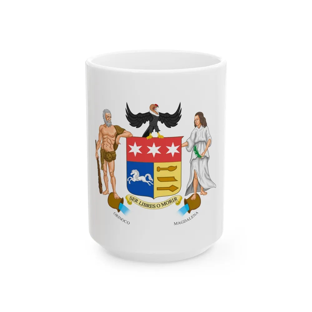 Coat of arms of Gran Colombia (1822 proposal) - White Coffee Mug-15oz-Go Mug Yourself