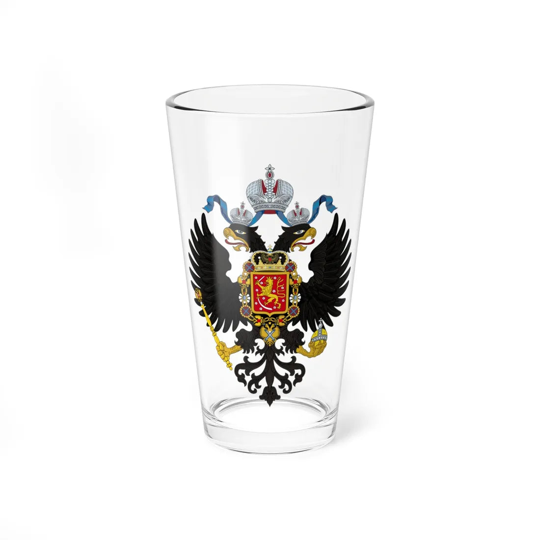 Coat of Arms of Grand Duchy of Finland-holding sabre (Russia) (Coat of Arms) Pint Glass 16oz 16oz - Go Mug Yourself