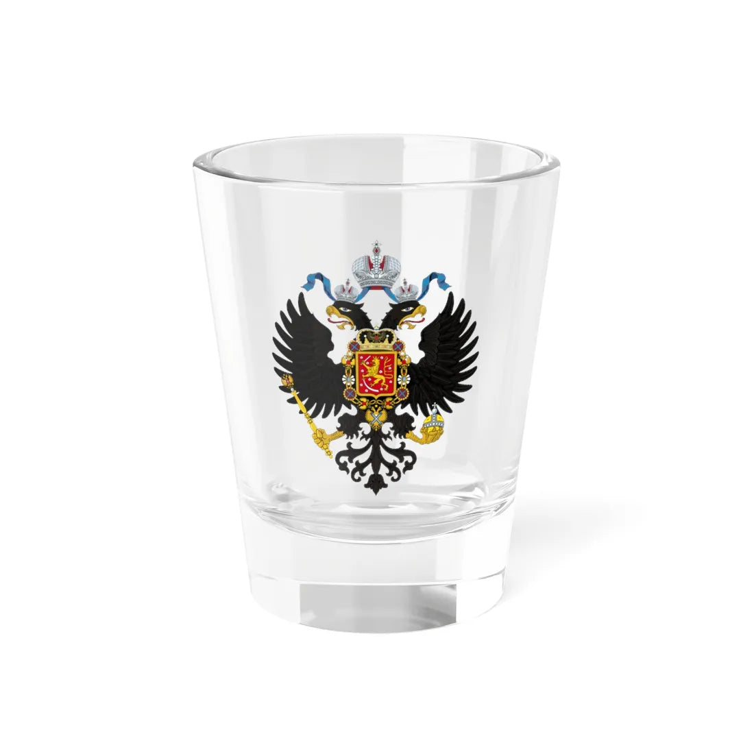 Coat of Arms of Grand Duchy of Finland-holding sabre (Russia) (Coat of Arms) Shot Glass 1.5oz 1.5oz - Go Mug Yourself