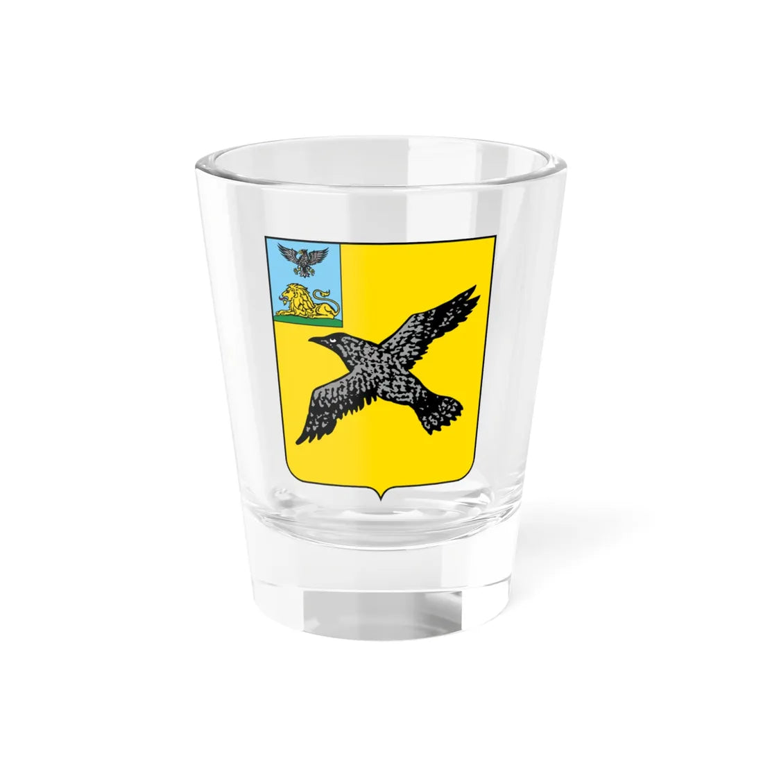 Coat of Arms of Grayvoron 1995 (Russia) (Coat of Arms) Shot Glass 1.5oz 1.5oz - Go Mug Yourself