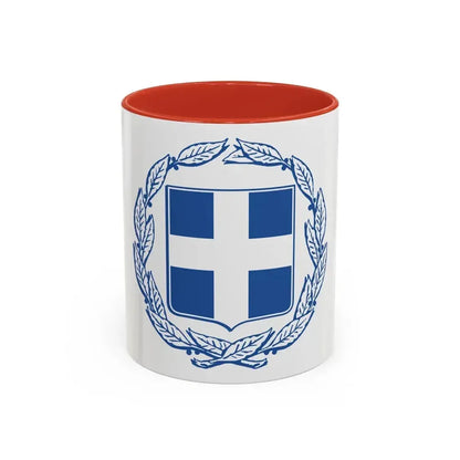Coat of arms of Greece - Accent Coffee Mug 11oz Red - Go Mug Yourself