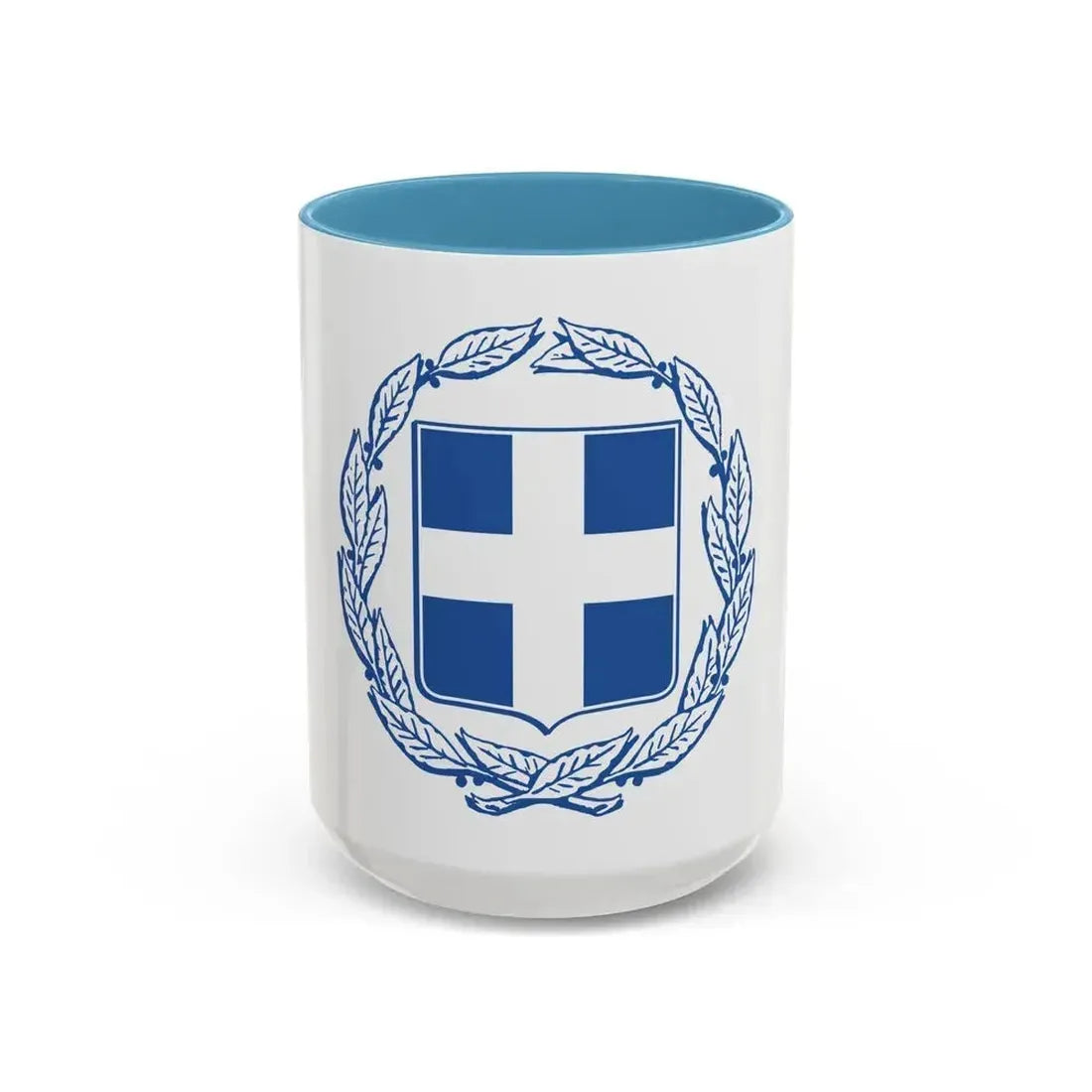 Coat of arms of Greece - Accent Coffee Mug 15oz Light Blue - Go Mug Yourself