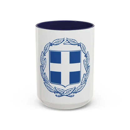 Coat of arms of Greece - Accent Coffee Mug 15oz Navy - Go Mug Yourself