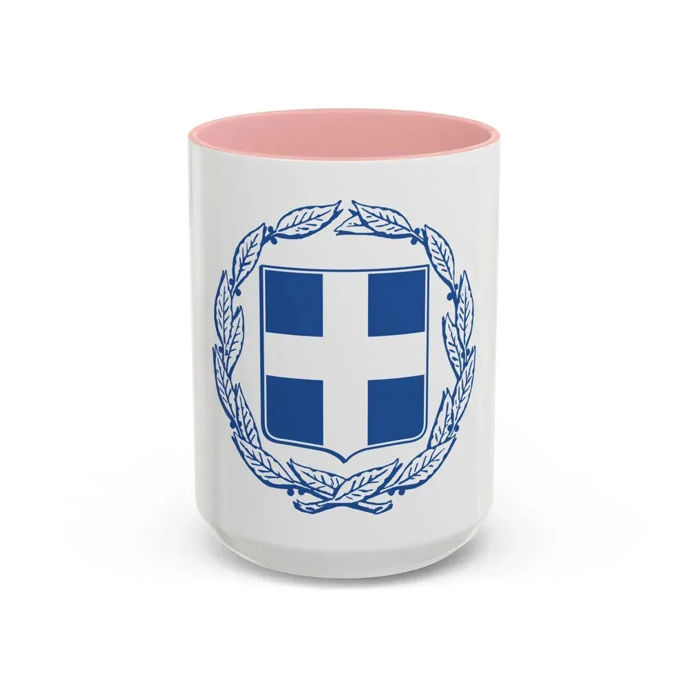 Coat of arms of Greece - Accent Coffee Mug 15oz Pink - Go Mug Yourself