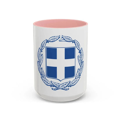Coat of arms of Greece - Accent Coffee Mug 15oz Pink - Go Mug Yourself