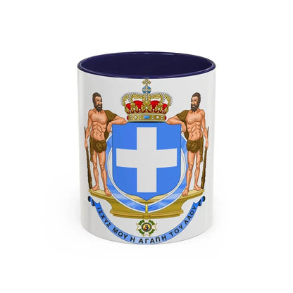 Coat of Arms of Greece (blue cross) - Accent Coffee Mug 11oz Navy - Go Mug Yourself