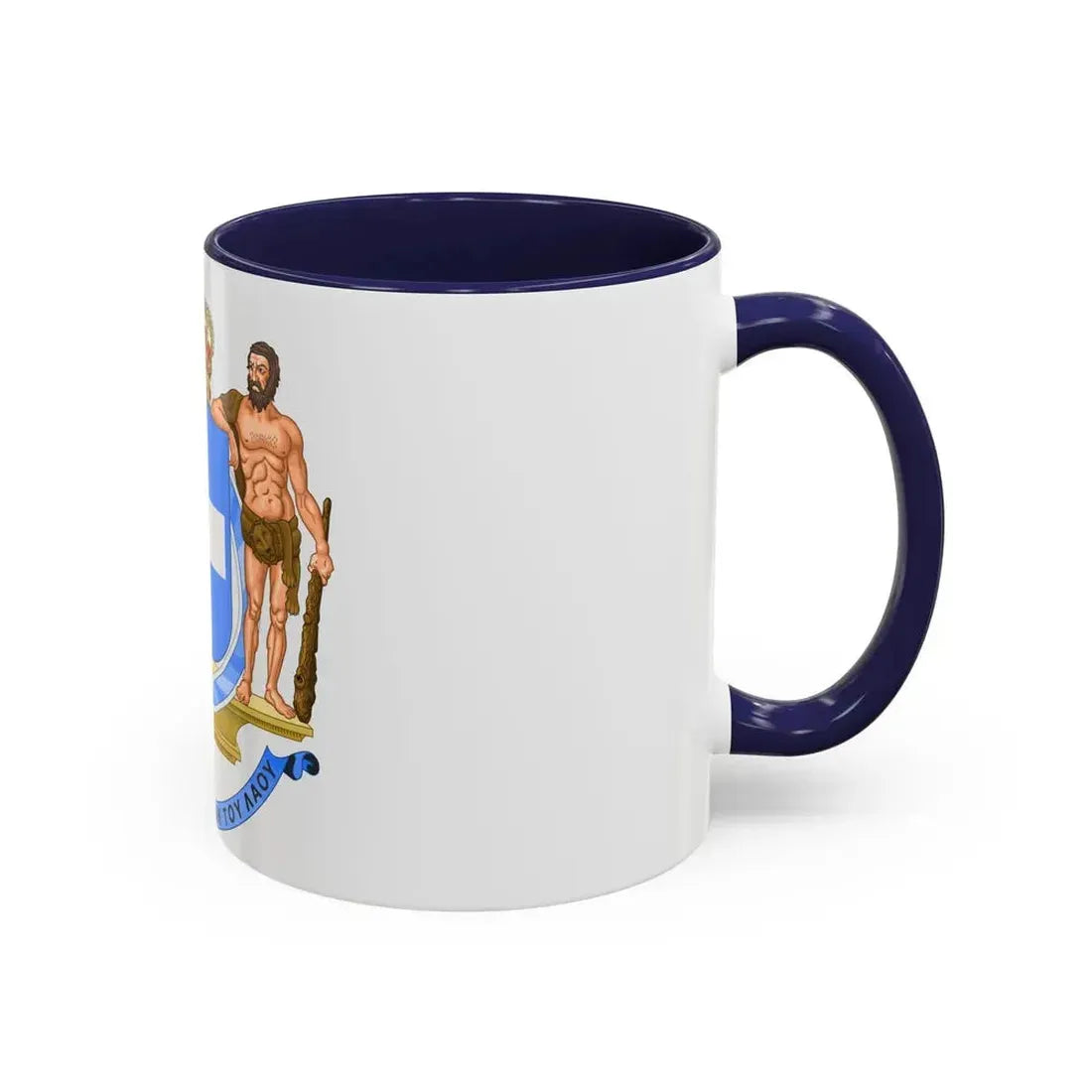 Coat of Arms of Greece (blue cross) - Accent Coffee Mug - Go Mug Yourself