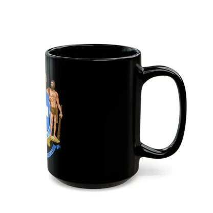 Coat of Arms of Greece (blue cross) - Black Coffee Mug - Go Mug Yourself