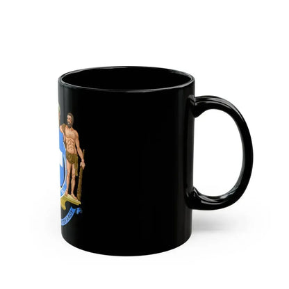 Coat of Arms of Greece (blue cross) - Black Coffee Mug - Go Mug Yourself