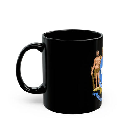 Coat of Arms of Greece (blue cross) - Black Coffee Mug-Go Mug Yourself