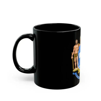 Coat of Arms of Greece (blue cross) - Black Coffee Mug - Go Mug Yourself