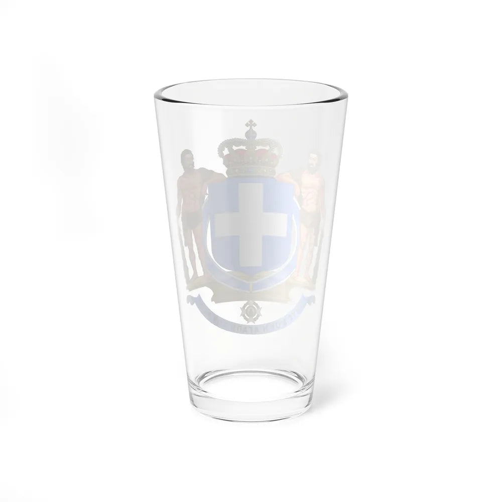 Coat of Arms of Greece (blue cross) - Pint Glass 16oz-Go Mug Yourself