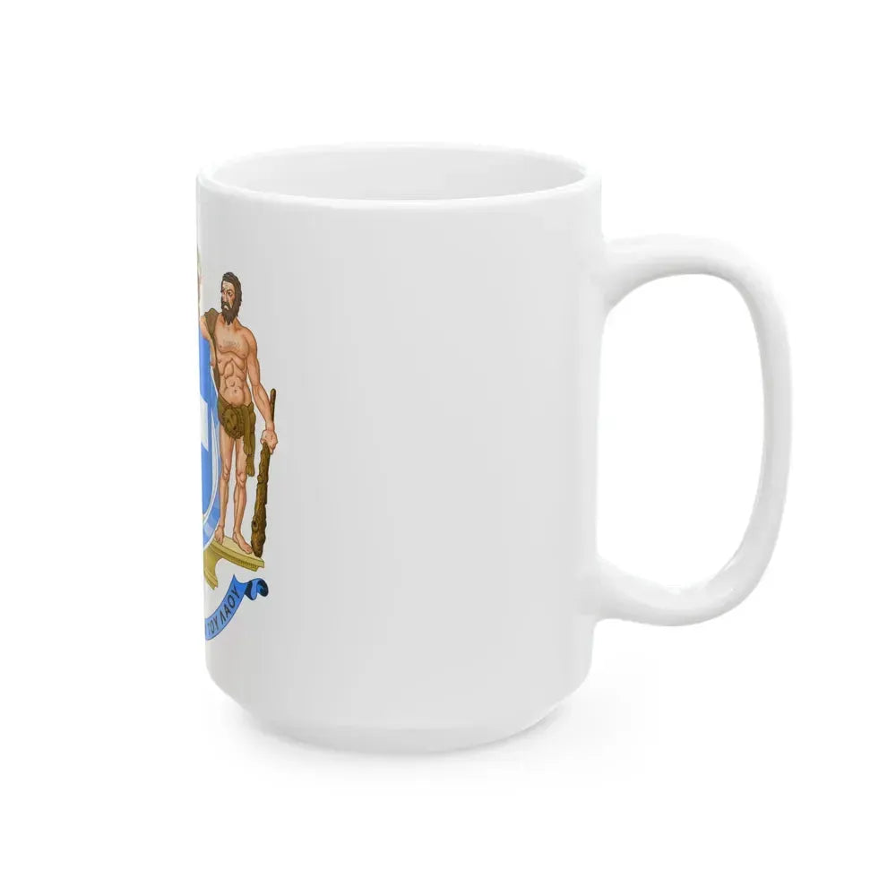 Coat of Arms of Greece (blue cross) - White Coffee Mug - Go Mug Yourself