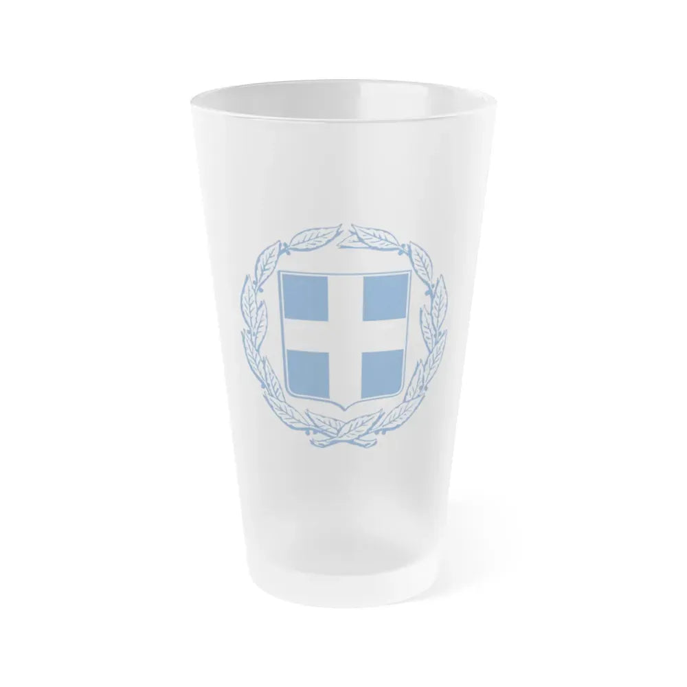 Coat of arms of Greece - Frosted Pint Glass 16oz Default Title - Go Mug Yourself