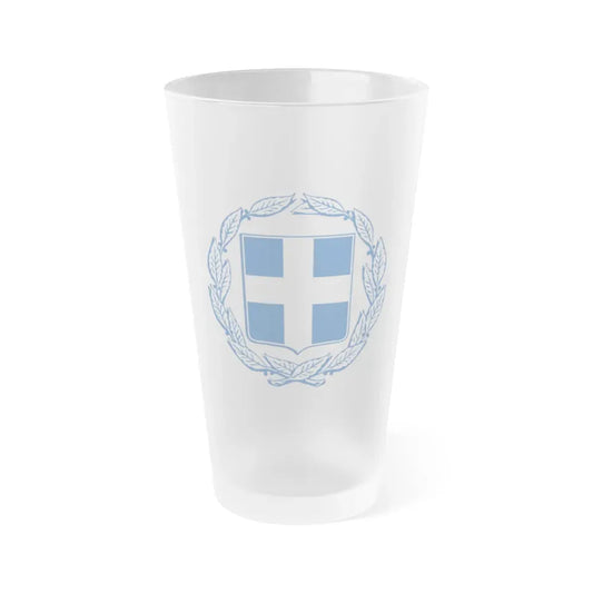 Coat of arms of Greece - Frosted Pint Glass 16oz Default Title - Go Mug Yourself