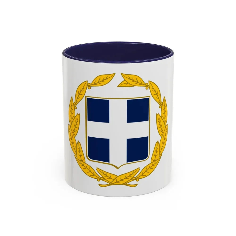 Coat of arms of Greece (military) - Accent Coffee Mug 11oz Navy - Go Mug Yourself