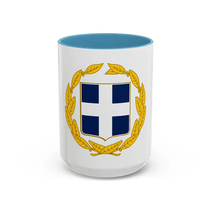 Coat of arms of Greece (military) - Accent Coffee Mug 15oz Light Blue - Go Mug Yourself