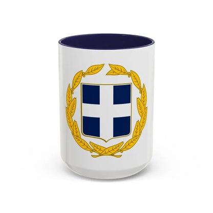 Coat of arms of Greece (military) - Accent Coffee Mug 15oz Navy - Go Mug Yourself
