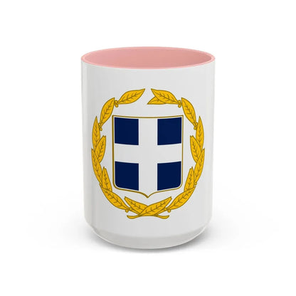 Coat of arms of Greece (military) - Accent Coffee Mug 15oz Pink - Go Mug Yourself