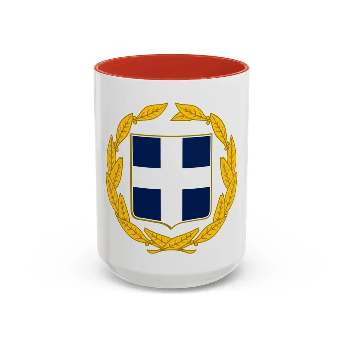 Coat of arms of Greece (military) - Accent Coffee Mug 15oz Red - Go Mug Yourself