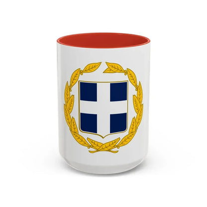 Coat of arms of Greece (military) - Accent Coffee Mug 15oz Red - Go Mug Yourself