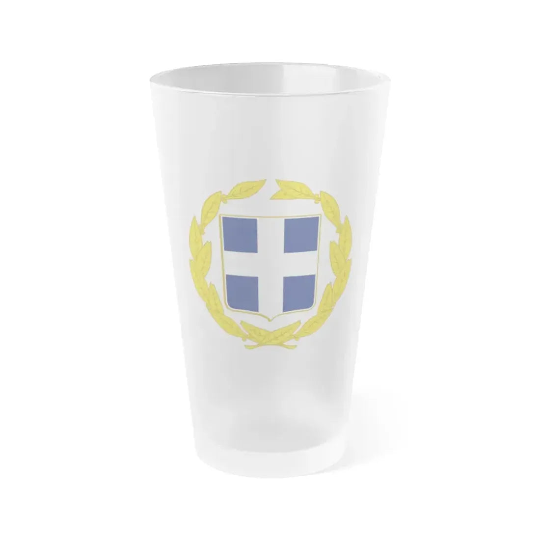 Coat of arms of Greece (military) - Frosted Pint Glass 16oz Default Title - Go Mug Yourself