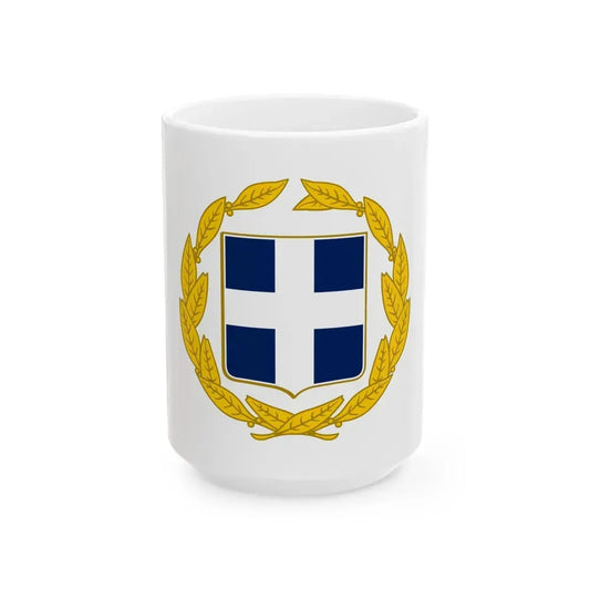 Coat of arms of Greece (military) - White Coffee Mug 15oz - Go Mug Yourself