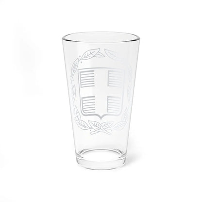 Coat of Arms of Greece Monochromatic (Greece) (Coat of Arms) Pint Glass 16oz - Go Mug Yourself