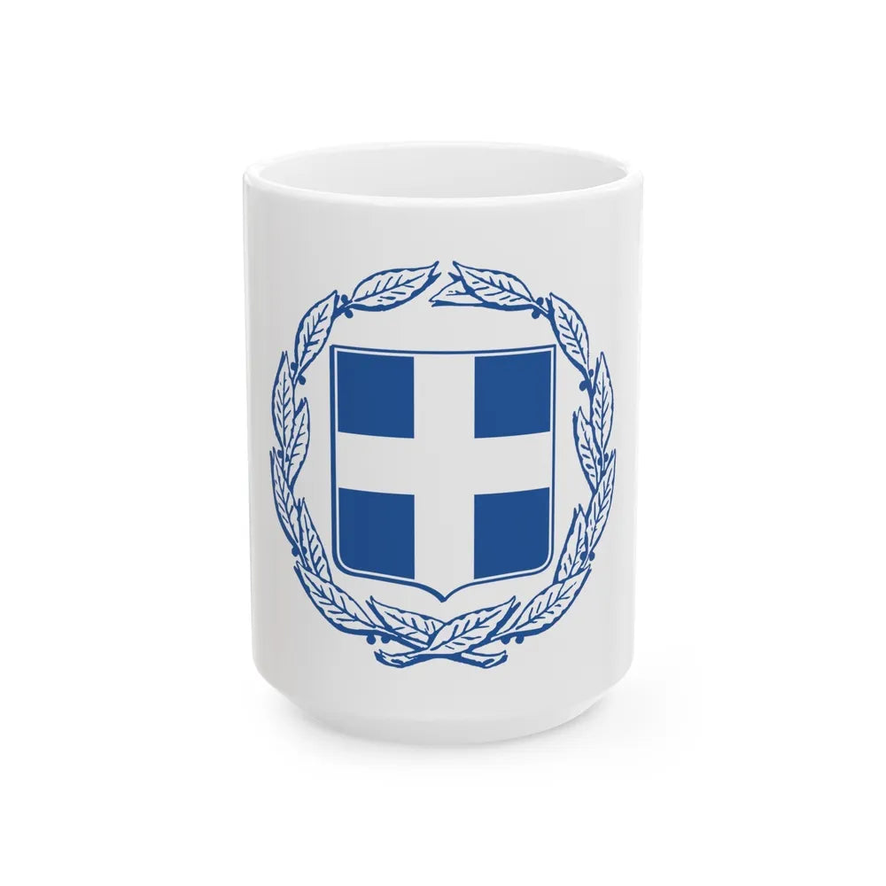 Coat of arms of Greece - White Coffee Mug-15oz-Go Mug Yourself