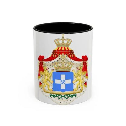 Coat of arms of Greece (Wittelsbach) - Accent Coffee Mug 11oz Black - Go Mug Yourself