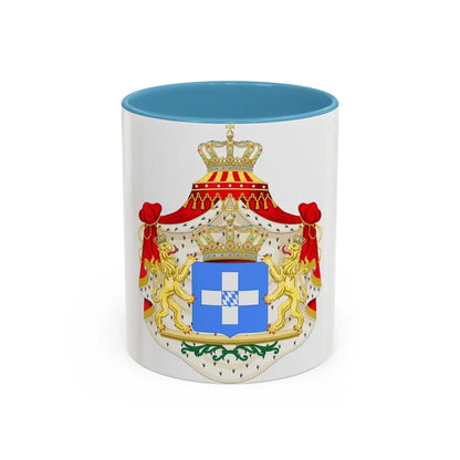 Coat of arms of Greece (Wittelsbach) - Accent Coffee Mug 11oz Light Blue - Go Mug Yourself